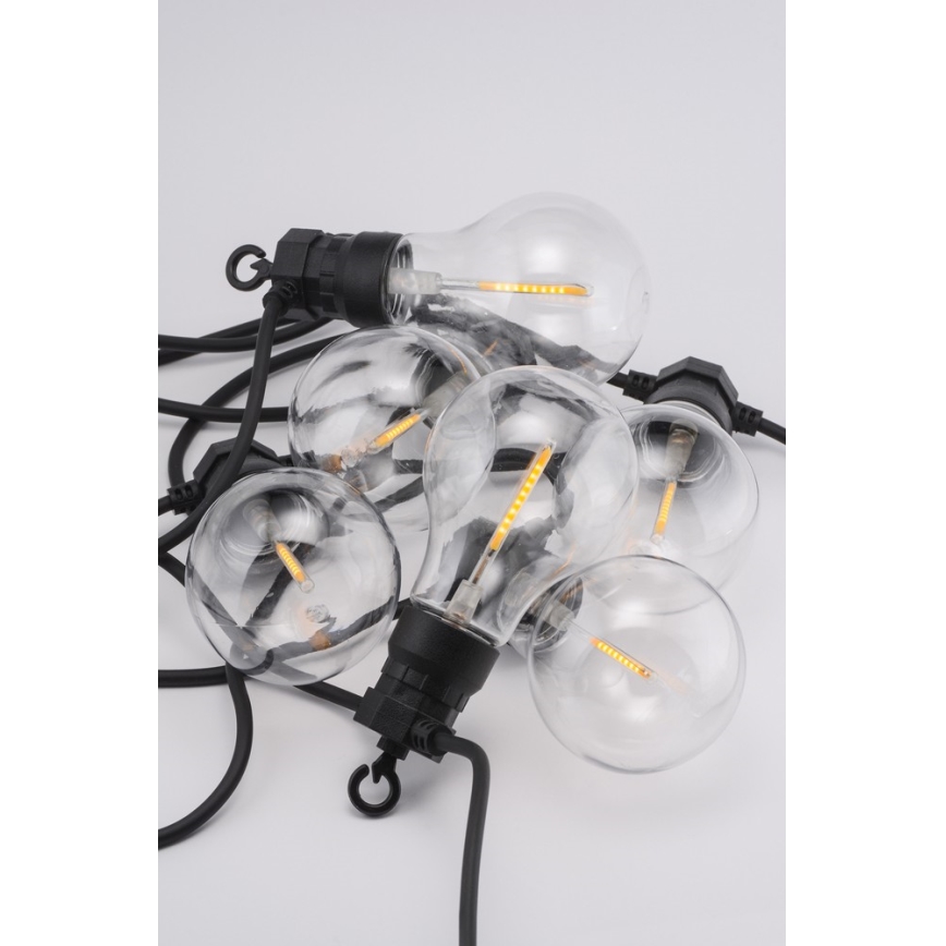 Udendørs LED lyskæde 10xA60 7,5 m IP44 varm hvid