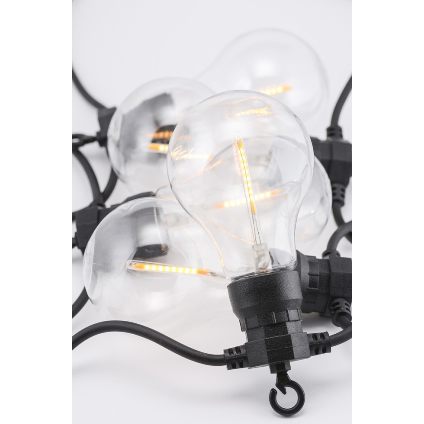 Udendørs LED lyskæde 10xA60 7,5 m IP44 varm hvid