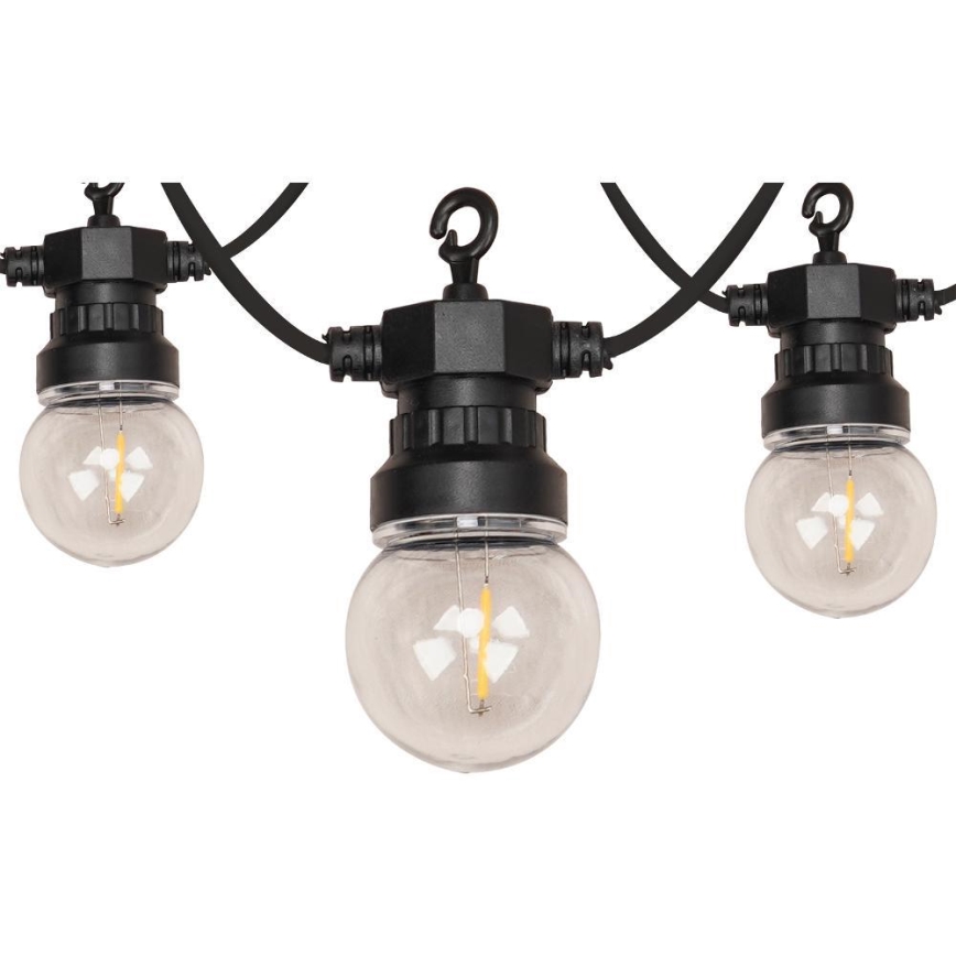 Udendørs LED lyskæde GUIRLANDE G45 10xE27/230V 8 m IP44 varm hvid