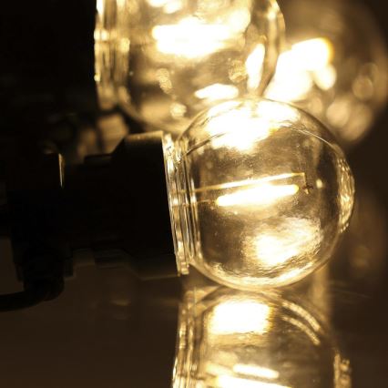 Udendørs LED lyskæde GUIRLANDE G45 10xE27/230V 8 m IP44 varm hvid