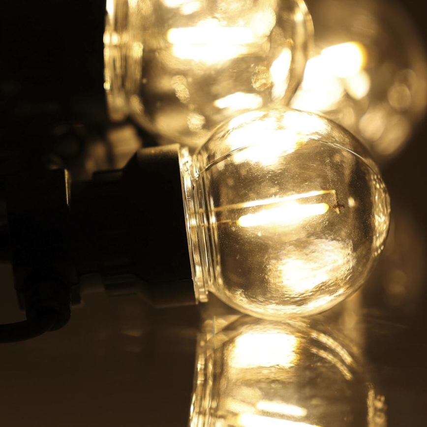 Udendørs LED lyskæde GUIRLANDE G45 10xE27/230V 8 m IP44 varm hvid