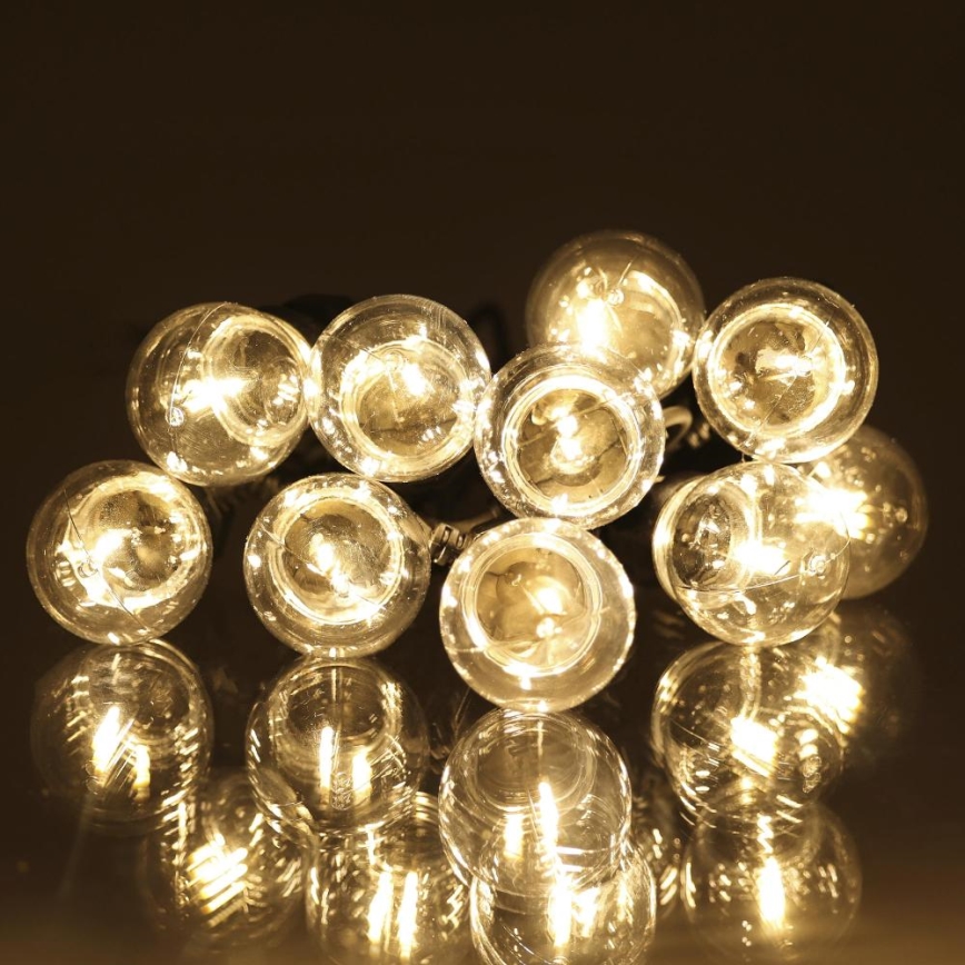 Udendørs LED lyskæde GUIRLANDE G45 10xE27/230V 8 m IP44 varm hvid