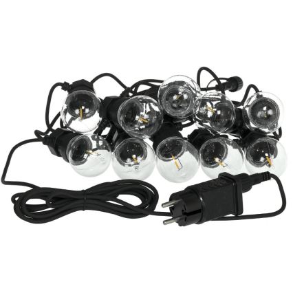 Udendørs LED lyskæde GUIRLANDE G45 10xE27/230V 8 m IP44 varm hvid