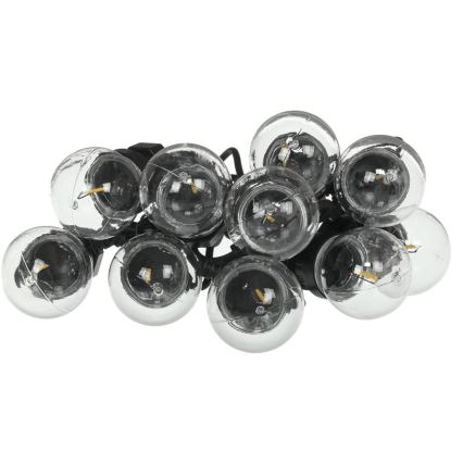 Udendørs LED lyskæde GUIRLANDE G45 10xE27/230V 8 m IP44 varm hvid
