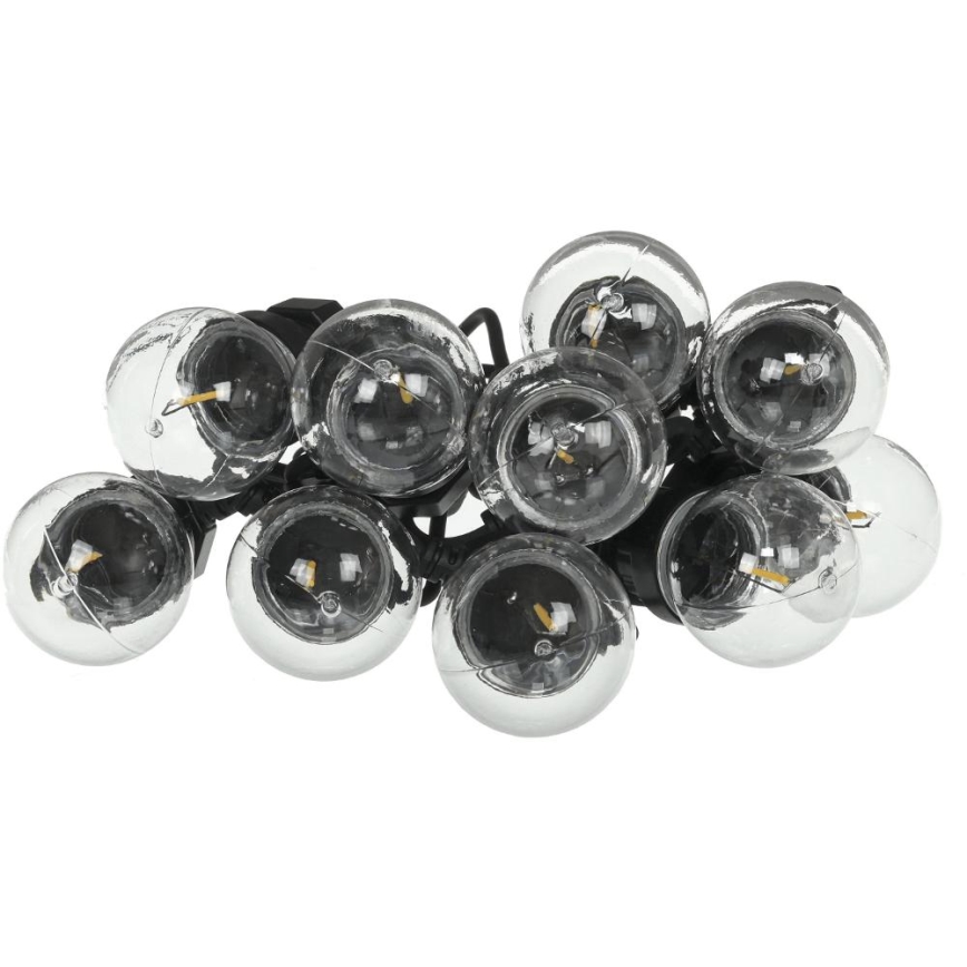 Udendørs LED lyskæde GUIRLANDE G45 10xE27/230V 8 m IP44 varm hvid