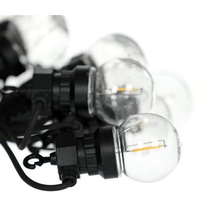 Udendørs LED lyskæde GUIRLANDE G45 10xE27/230V 8 m IP44 varm hvid