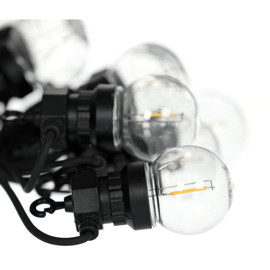 Udendørs LED lyskæde GUIRLANDE G45 10xE27/230V 8 m IP44 varm hvid