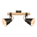 RETRO spotlampe 2xE27/40W/230V, brun