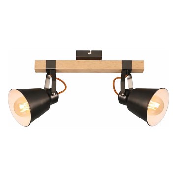 RETRO spotlampe 2xE27/40W/230V, brun