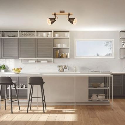 RETRO spotlampe 2xE27/40W/230V, brun