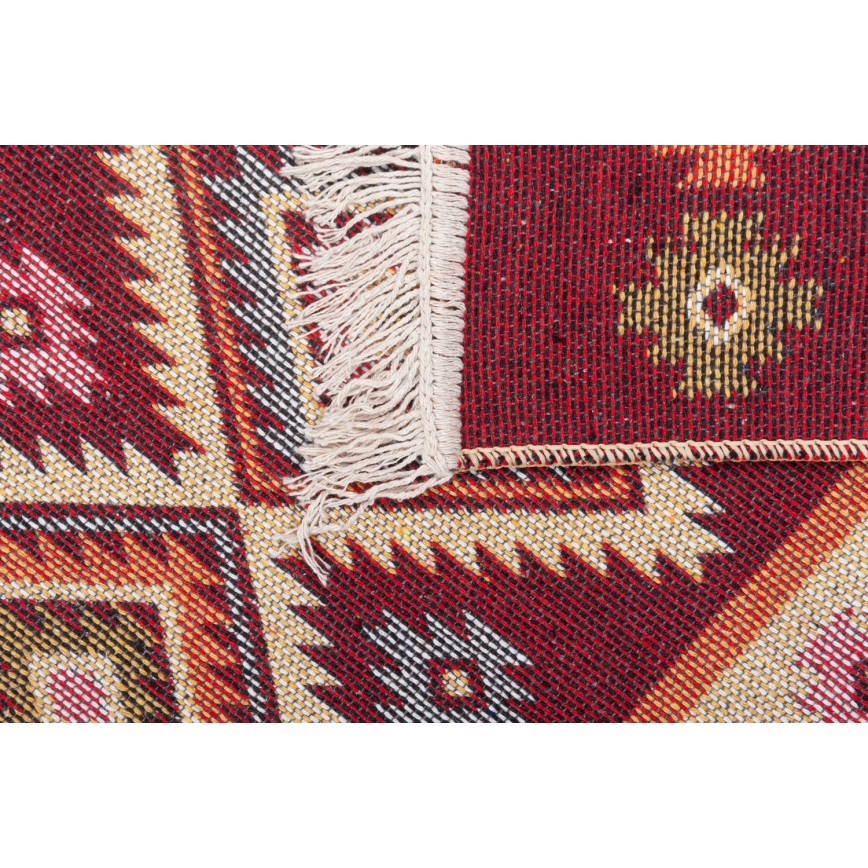 Reversibelt orientalsk tæppe KILIM 80x150 cm rød/beige