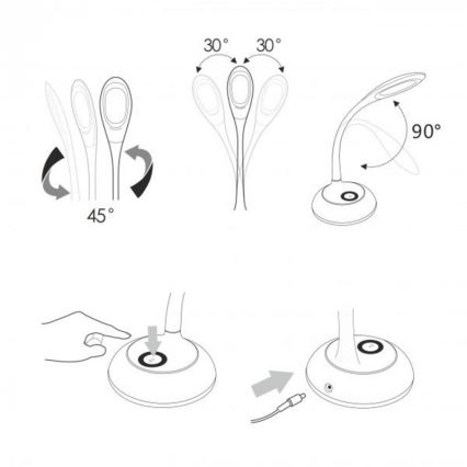 LED RGB Bordlampe COSMOS 6,5W/230V hvid