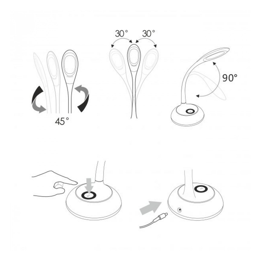 LED RGB Bordlampe COSMOS 6,5W/230V hvid
