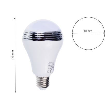 RGB LED pære med Bluetooth-højttaler E27/8W/230V 2700K