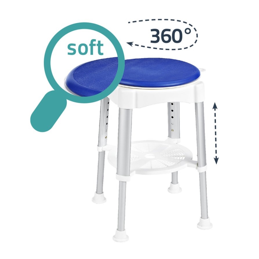 Ridder - Drejbar skammel 58x35,5 cm blå/hvid