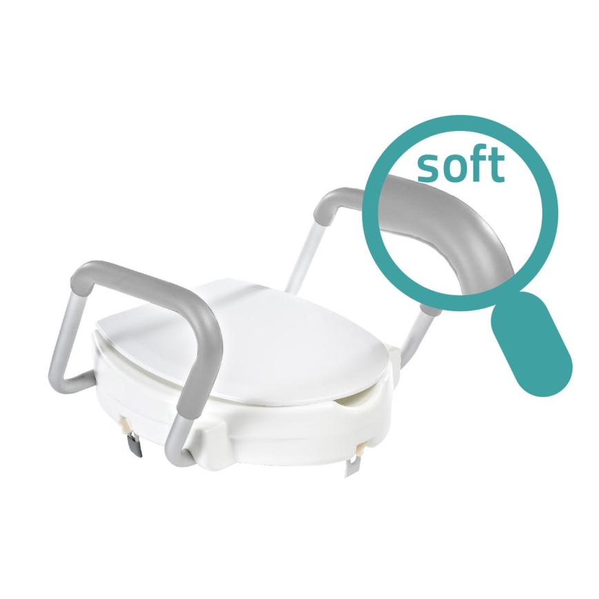 Ridder - Forhøjet toiletsæde med håndtag, hvid