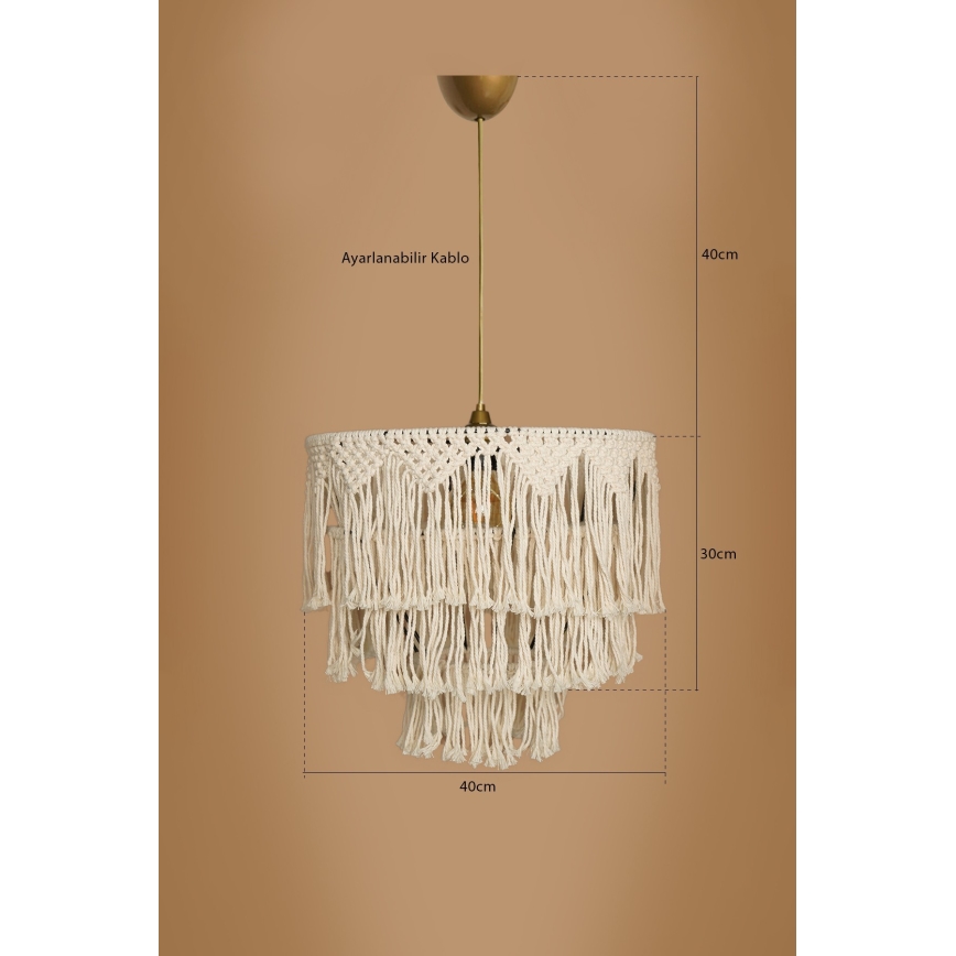 RIMINI lampe med snor 1xE27/40W/230V creme