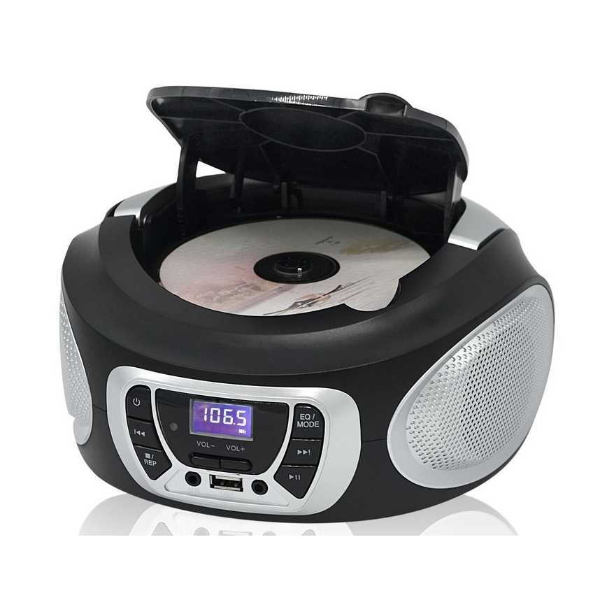 Roadstar CDR-365U/SL - Radio med FM/PLL og USB, 32W/230V/4xLR14, sort/sølv