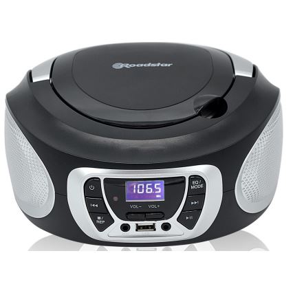 Roadstar CDR-365U/SL - Radio med FM/PLL og USB, 32W/230V/4xLR14, sort/sølv