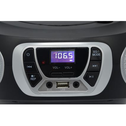 Roadstar CDR-365U/SL - Radio med FM/PLL og USB, 32W/230V/4xLR14, sort/sølv