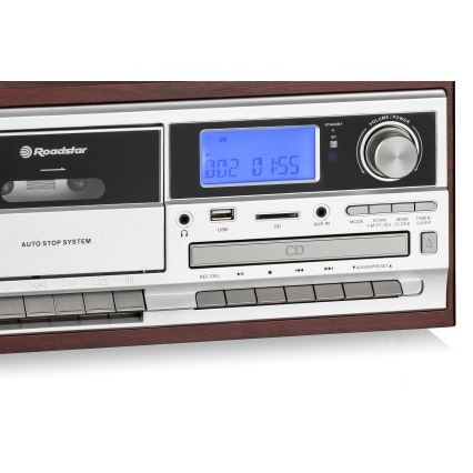 Roadstar HIF-8892 EBT - Hi-Fi-system med pladespiller, CD og kassette 64W/230V + fjernbetjening