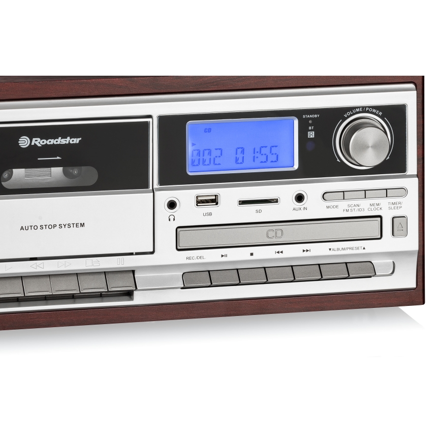 Roadstar HIF-8892 EBT - Hi-Fi-system med pladespiller, CD og kassette 64W/230V + fjernbetjening