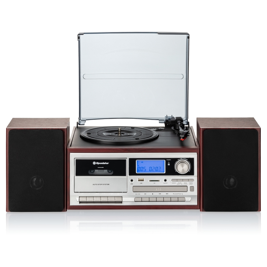 Roadstar HIF-8892 EBT - Hi-Fi-system med pladespiller, CD og kassette 64W/230V + fjernbetjening