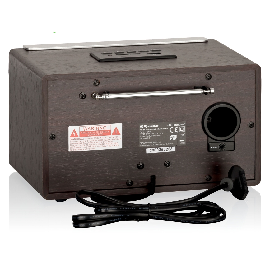 Roadstar HRA-1345NUS/WD - Radio med FM, 16 W/230 V