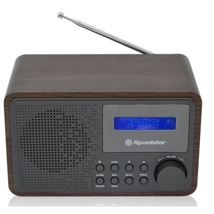 Roadstar HRA-700D+/WD - Radio med DAB+, FM og vækkeur 16W/230V/4xAA