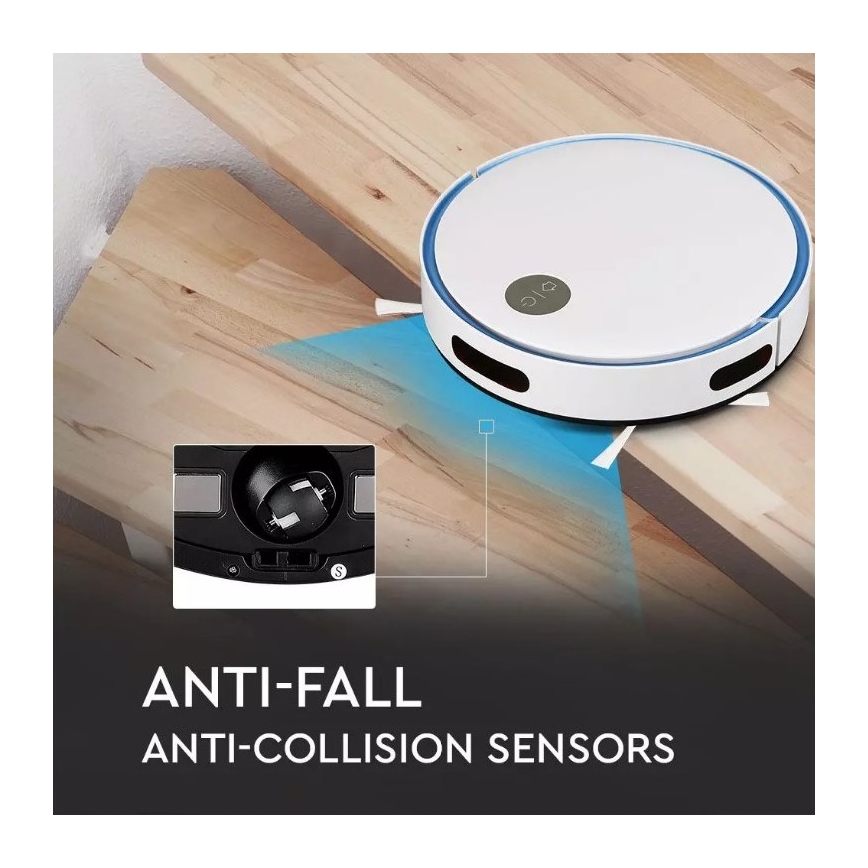 Robotstøvsuger hvid/blå + fjernbetjening