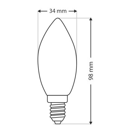 Robust lyspære C35 E14/40W/230V 2700K