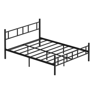 Robust metaldobbeltseng PIRON 160x200 cm, sort, bæreevne 200 kg