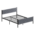 Robust metalseng KAROM 140x200 cm, grå — bæreevne 200 kg