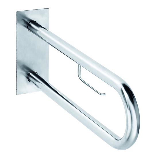 Robust støttehåndtag 10x25 cm i rustfrit stål/sølv