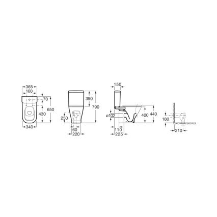 Roca A342477000 - Toiletkumme GAP keramik/hvid