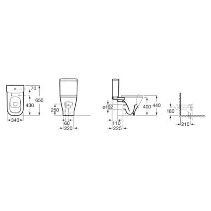 Roca A342477000 - Toiletskål GAP, keramik/hvid