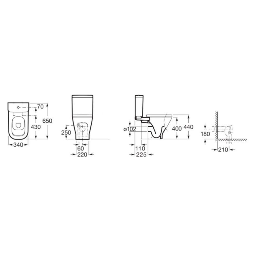 Roca A342477000 - Toiletskål GAP, keramik/hvid