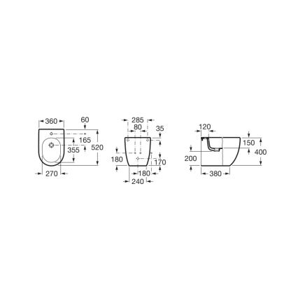 Roca A357247000 - Gulvmonteret bidet MERIDIAN keramik/hvid
