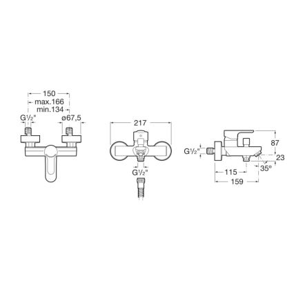 Roca A5A0209C00 - Hane til badekar L20 skinnende krom