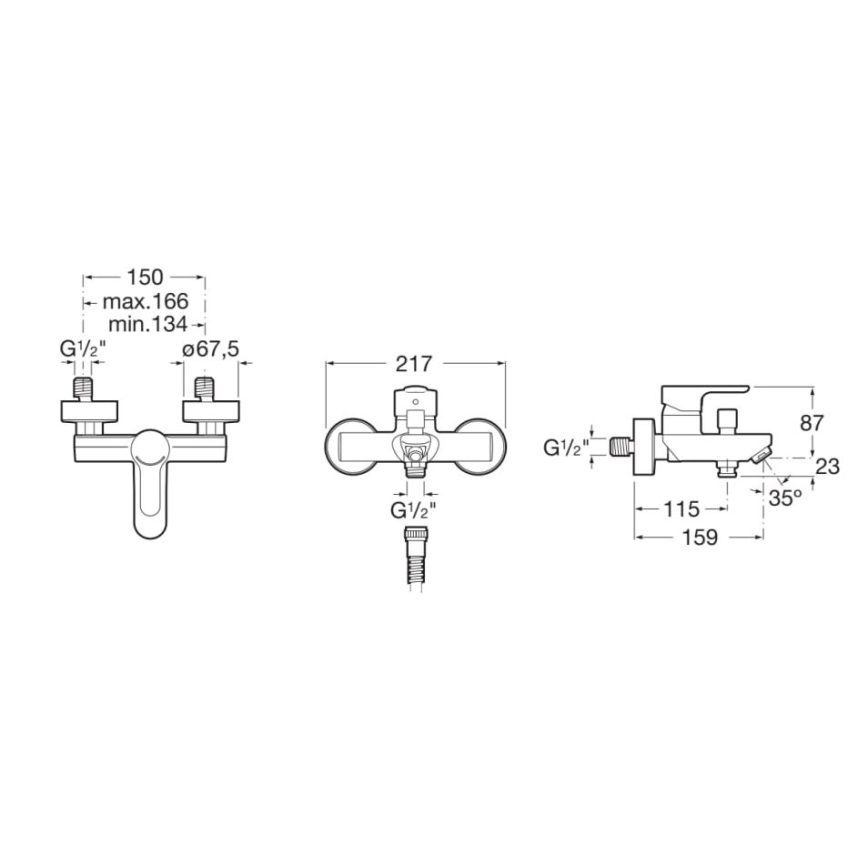 Roca A5A0209C00 - Hane til badekar L20 skinnende krom
