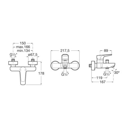 Roca A5A0290C00 - Hane til badekar ATLAS skinnende krom
