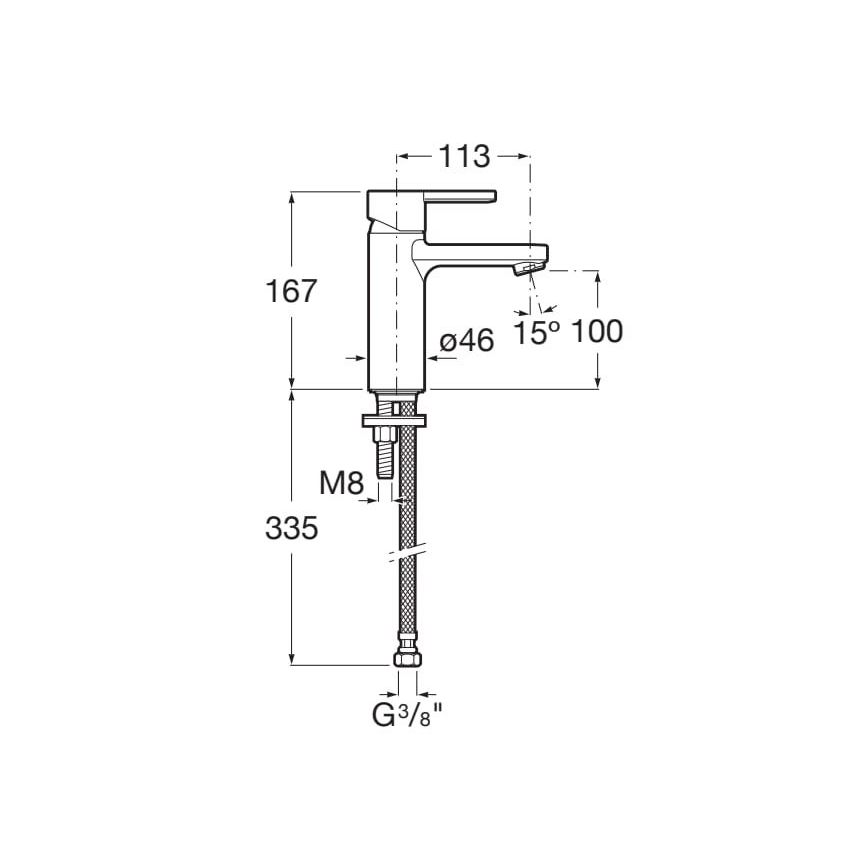 Roca A5A3A96CN0 - Hane NAIA 16,7 cm Cold Start/titanium sort