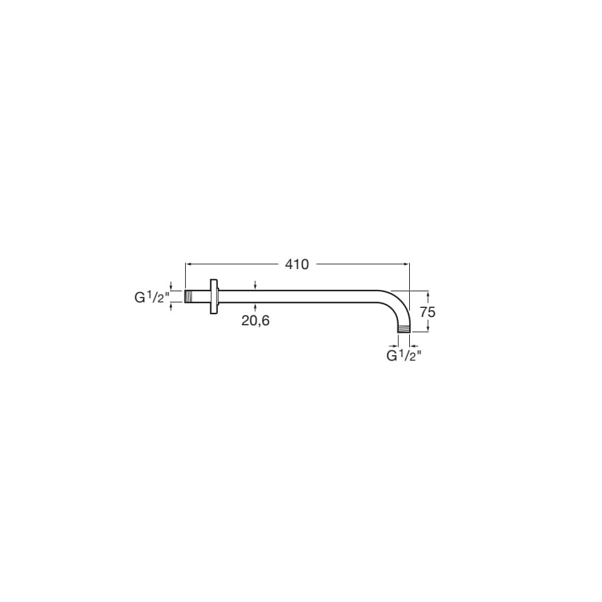 Roca A5B0250C00 - Brusearm RAINDREAM 40 cm blank krom