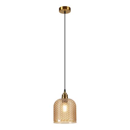 ROCCO pendel på ledning 1xE27/15W/230V guld/røget beige