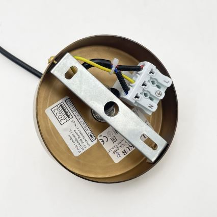 ROCCO pendel på ledning 1xE27/15W/230V guld/røget beige