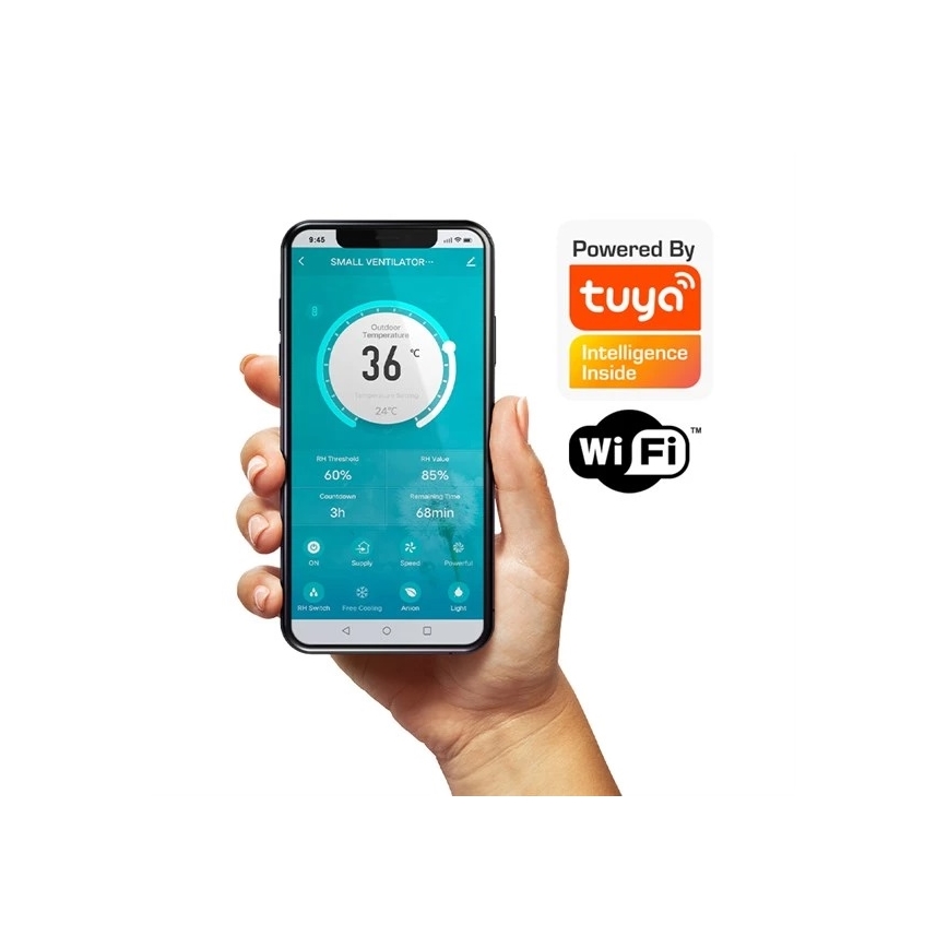 Room heat recovery unit 12W Wi-Fi Tuya + fjernbetjening