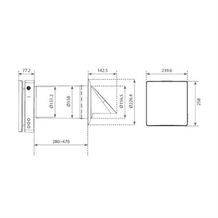 Room heat recovery unit 12W Wi-Fi Tuya + fjernbetjening