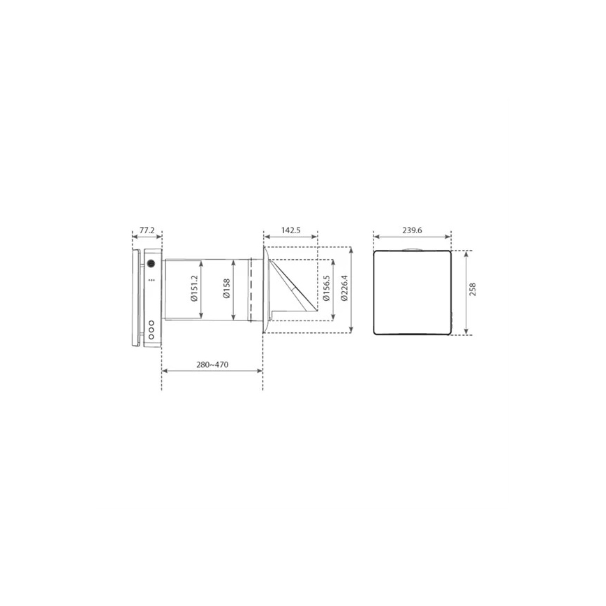 Room heat recovery unit 12W Wi-Fi Tuya + fjernbetjening