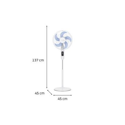 Rowenta - Gulvventilator TURBO SILENCE 55W/230V 147 cm hvid + fjernbetjening