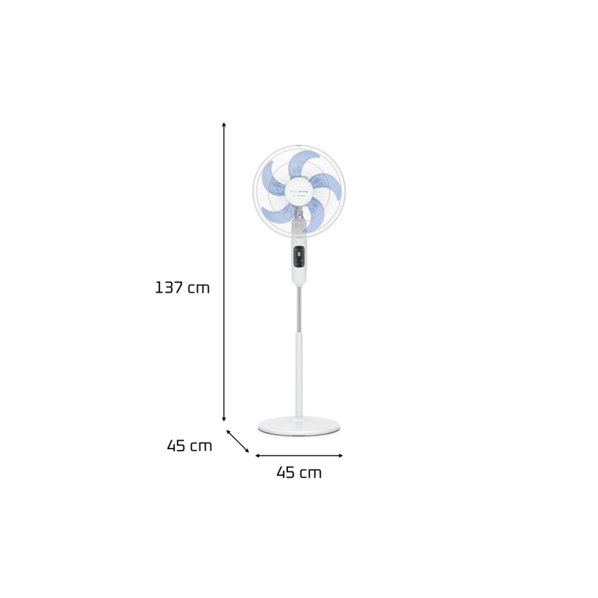 Rowenta - Gulvventilator TURBO SILENCE 55W/230V 147 cm hvid + fjernbetjening